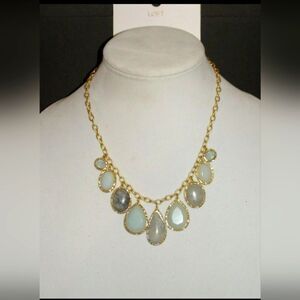ANN TAYLOR LOFT PAVE MINT STONE STATEMENT NECKLACE NWT NOS